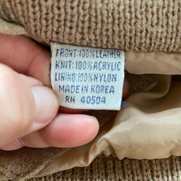 Mister Marr Men's M Vintage Tan Suede & Sweater Knit Jacket Full Zip - Picture 7 of 7